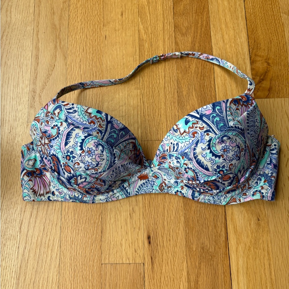 Victoria's Secret Blue Paisley Bikini Top - 36B